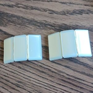 Vintage Pearlized Rectangle Shoe Clips, 2"×1.5" Approx.